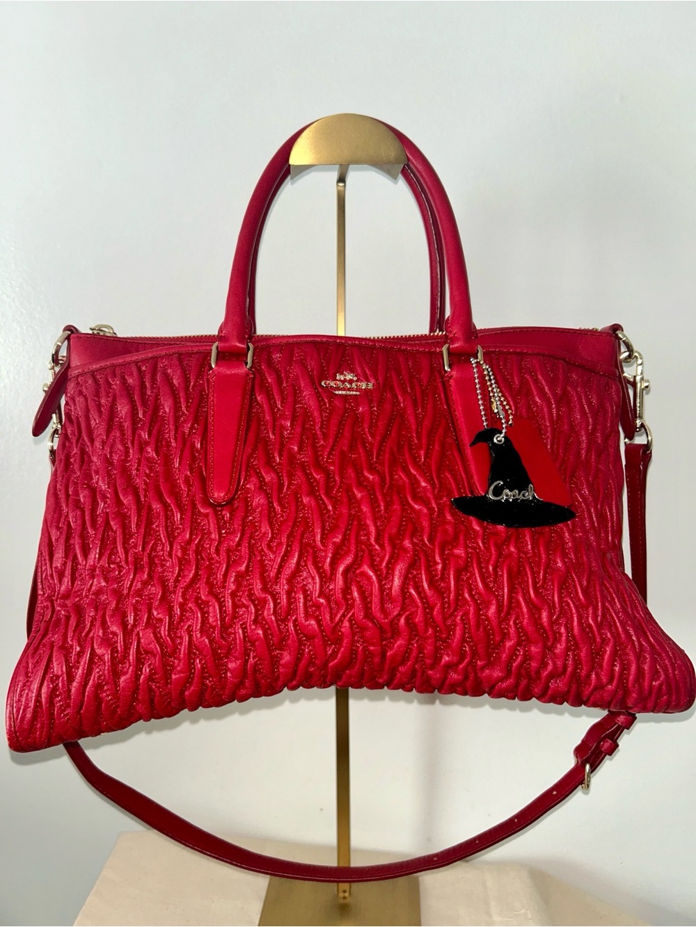 Coach Madison Gathered Twist
Leather Kimberly Carryall.  Red!  Halloween